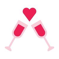 love icon isolate valentine's day pink flat icon vector