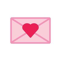 isolate valentine's day pink love letter flat icon vector