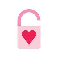 isolate valentine's day pink cute heart key flat icon vector