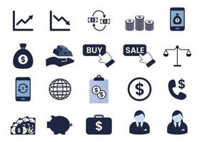 finance and investment flat icon element blue and black vector