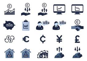 investment and finance flat icon element set vector