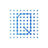 Initial Q Dots Square Logo vector