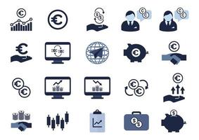 finance and investment flat icon element set vector