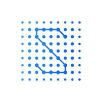 Initial S Dots Square Logo vector