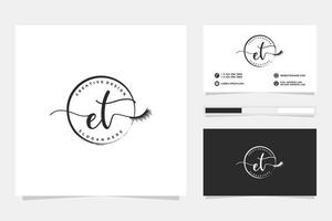 Initial ET Feminine logo collections and business card templat Premium Vector