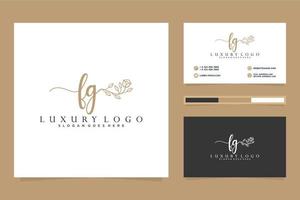 Initial FG Feminine logo collections and business card templat Premium Vector