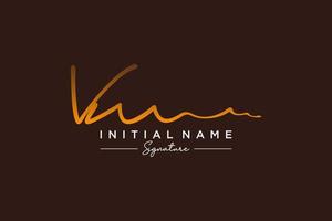 Initial VM signature logo template vector. Hand drawn Calligraphy lettering Vector illustration.