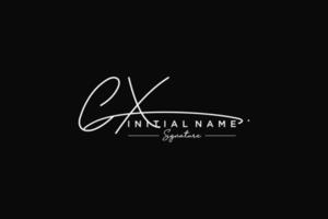 vector de plantilla de logotipo de firma cx inicial. ilustración de vector de letras de caligrafía dibujada a mano.