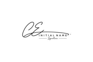 Initial CE signature logo template vector. Hand drawn Calligraphy lettering Vector illustration.