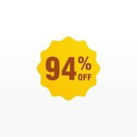 94 discount, Sales Vector badges for Labels, , Stickers, Banners, Tags, Web Stickers, New offer. Discount origami sign banner.