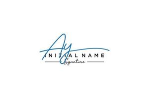 Initial AY signature logo template vector. Hand drawn Calligraphy lettering Vector illustration.
