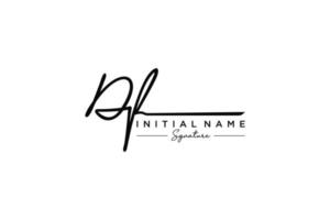 Initial DF signature logo template vector. Hand drawn Calligraphy lettering Vector illustration.