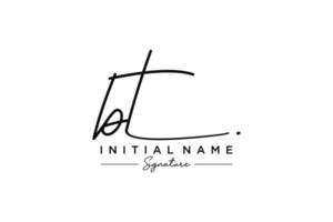 Initial BT signature logo template vector. Hand drawn Calligraphy lettering Vector illustration.