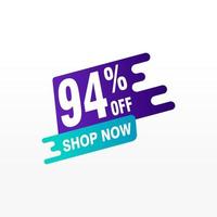 94 discount, Sales Vector badges for Labels, , Stickers, Banners, Tags, Web Stickers, New offer. Discount origami sign banner.