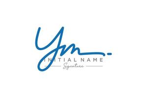 Initial YM signature logo template vector. Hand drawn Calligraphy lettering Vector illustration.