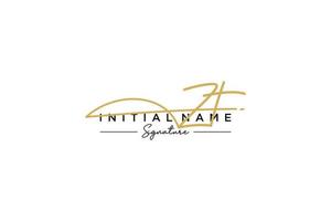 Initial ZT signature logo template vector. Hand drawn Calligraphy lettering Vector illustration.