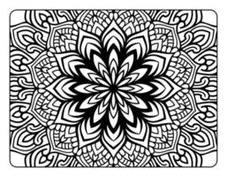 Adult mandala coloring page for relaxation, coloring page for adult, coloring book page with floral mandala pattern art vector