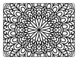 Adult mandala coloring page for relaxation, coloring page for adult, coloring book page with floral mandala pattern art vector