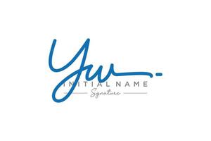 Initial YW signature logo template vector. Hand drawn Calligraphy lettering Vector illustration.