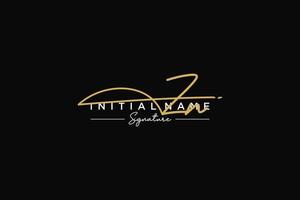 Initial ZN signature logo template vector. Hand drawn Calligraphy lettering Vector illustration.