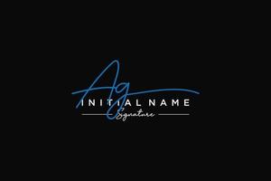 Initial AG signature logo template vector. Hand drawn Calligraphy lettering Vector illustration.