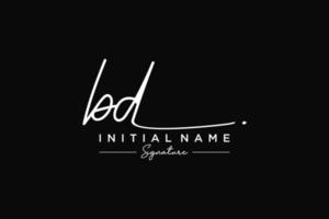 Initial BD signature logo template vector. Hand drawn Calligraphy lettering Vector illustration.