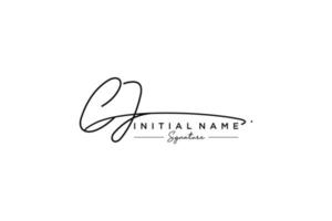 Initial CJ signature logo template vector. Hand drawn Calligraphy lettering Vector illustration.