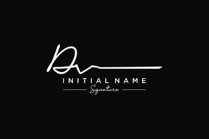 Initial DV signature logo template vector. Hand drawn Calligraphy lettering Vector illustration.