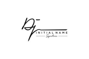 Initial DJ signature logo template vector. Hand drawn Calligraphy lettering Vector illustration.