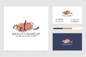 Initial ET Feminine logo collections and business card templat Premium Vector