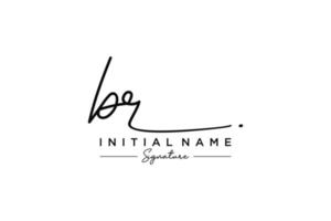 Initial BR signature logo template vector. Hand drawn Calligraphy lettering Vector illustration.