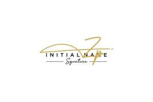 Initial ZP signature logo template vector. Hand drawn Calligraphy lettering Vector illustration.