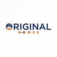 Letter or word ORIGINAL with O font key and roof house image graphic icon logo design abstract concept vector stock. Can be used as a symbol related to property or initial