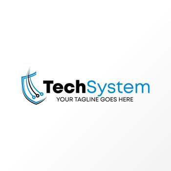 Security, guide, shield with tech icon image graphic icon logo design abstract concept vector stock. Can be used as a symbol related to technology or safe