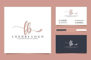 Initial FB Feminine logo collections and business card templat Premium Vector