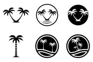 Ilustración de vector de plantilla de logotipo de verano de palmera