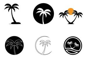 Ilustración de vector de plantilla de logotipo de verano de palmera