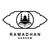 ramadan logo vector, ramadan flyer image with template illustration vector