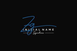 Initial ZG signature logo template vector. Hand drawn Calligraphy lettering Vector illustration.