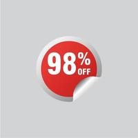 98 discount, Sales Vector badges for Labels, , Stickers, Banners, Tags, Web Stickers, New offer. Discount origami sign banner.