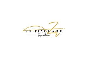 Initial ZR signature logo template vector. Hand drawn Calligraphy lettering Vector illustration.