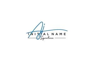 Initial AJ signature logo template vector. Hand drawn Calligraphy lettering Vector illustration.