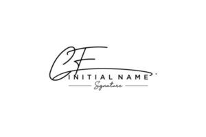 Initial CF signature logo template vector. Hand drawn Calligraphy lettering Vector illustration.