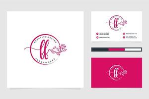 Initial FF Feminine logo collections and business card templat Premium Vector