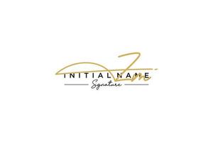 Initial ZM signature logo template vector. Hand drawn Calligraphy lettering Vector illustration.
