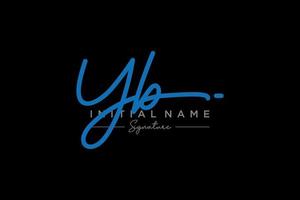 Initial YB signature logo template vector. Hand drawn Calligraphy lettering Vector illustration.