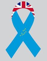 3D Flag of Tuvalu on ribbon. vector