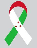3D Flag of Burundi on ribbon. vector
