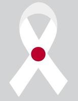 3D Flag of Japan on ribbon. vector