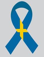 3D Flag of Sweden on ribbon. vector